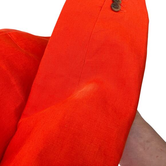 J. Crew Schoolboy Linen Blend Blazer Sz 6 Orange Lined Academia Careerwear - Picture 5 of 16